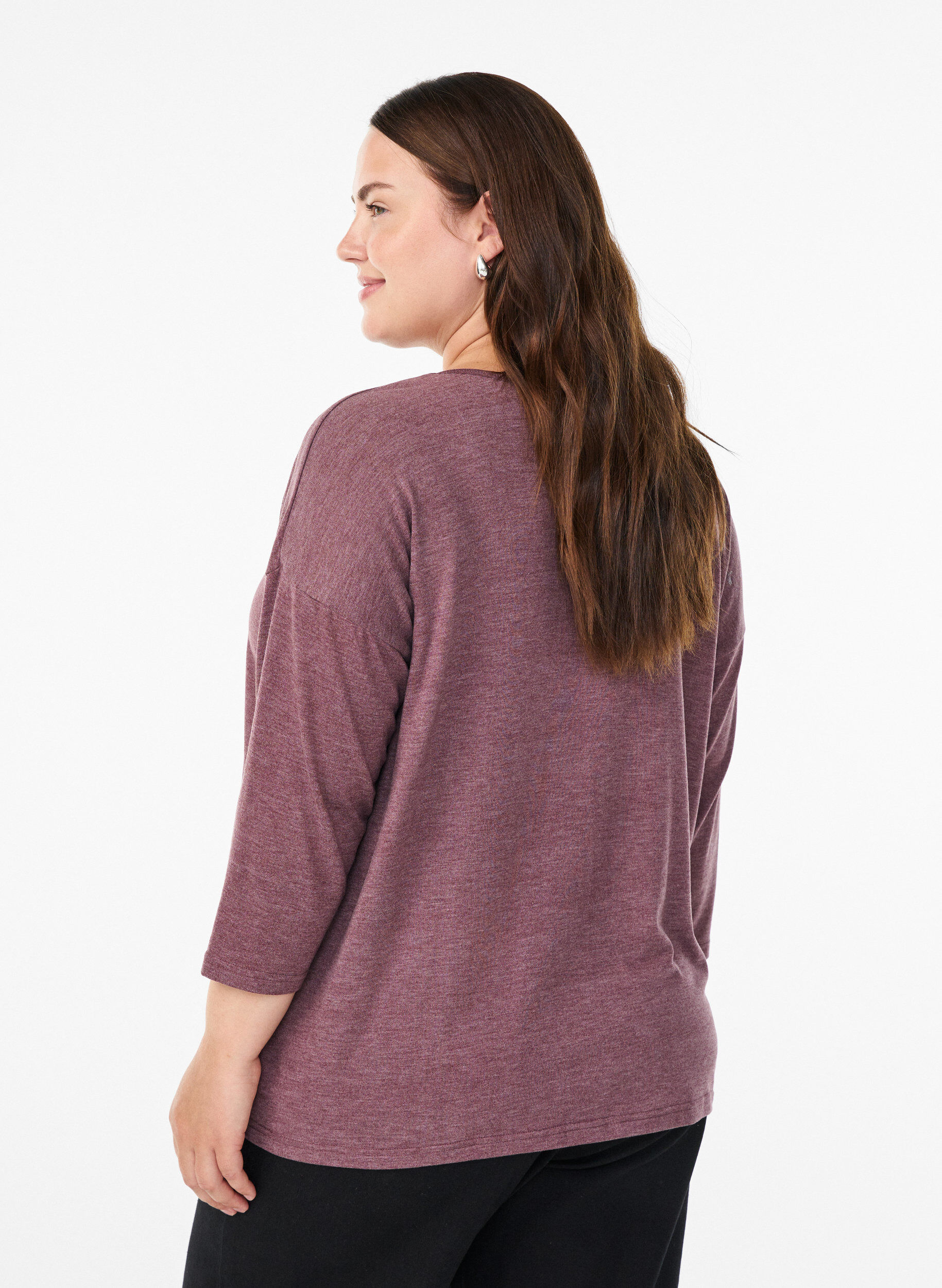 ZizziBlouse en jersey avec manches 3/4, Bordeaux, Model image number 2