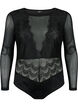 Body avec dentelle et mesh, Black, Packshot image number 0