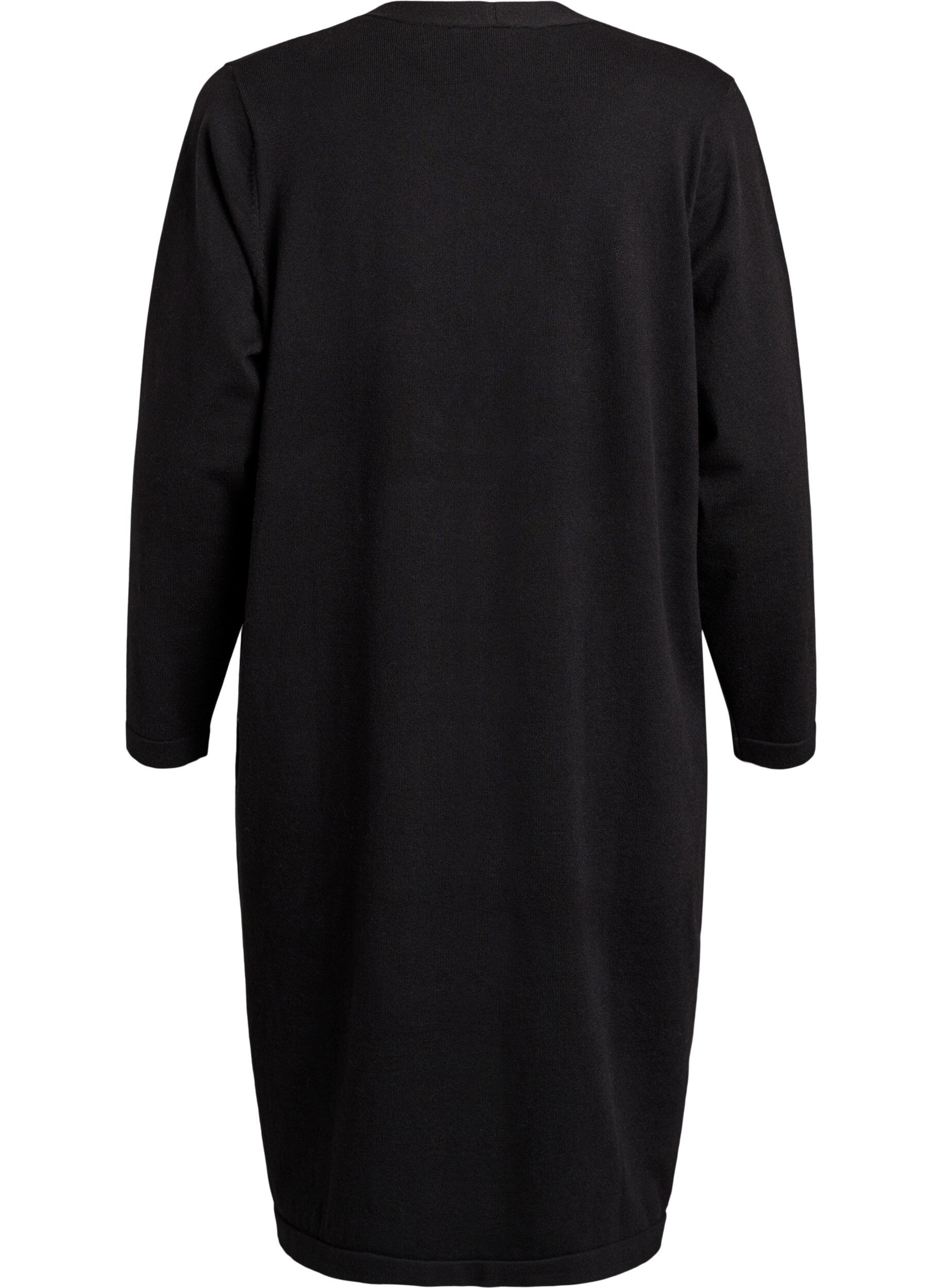 ZizziLang, open vest met zakken, Zwart, Packshot image number 1