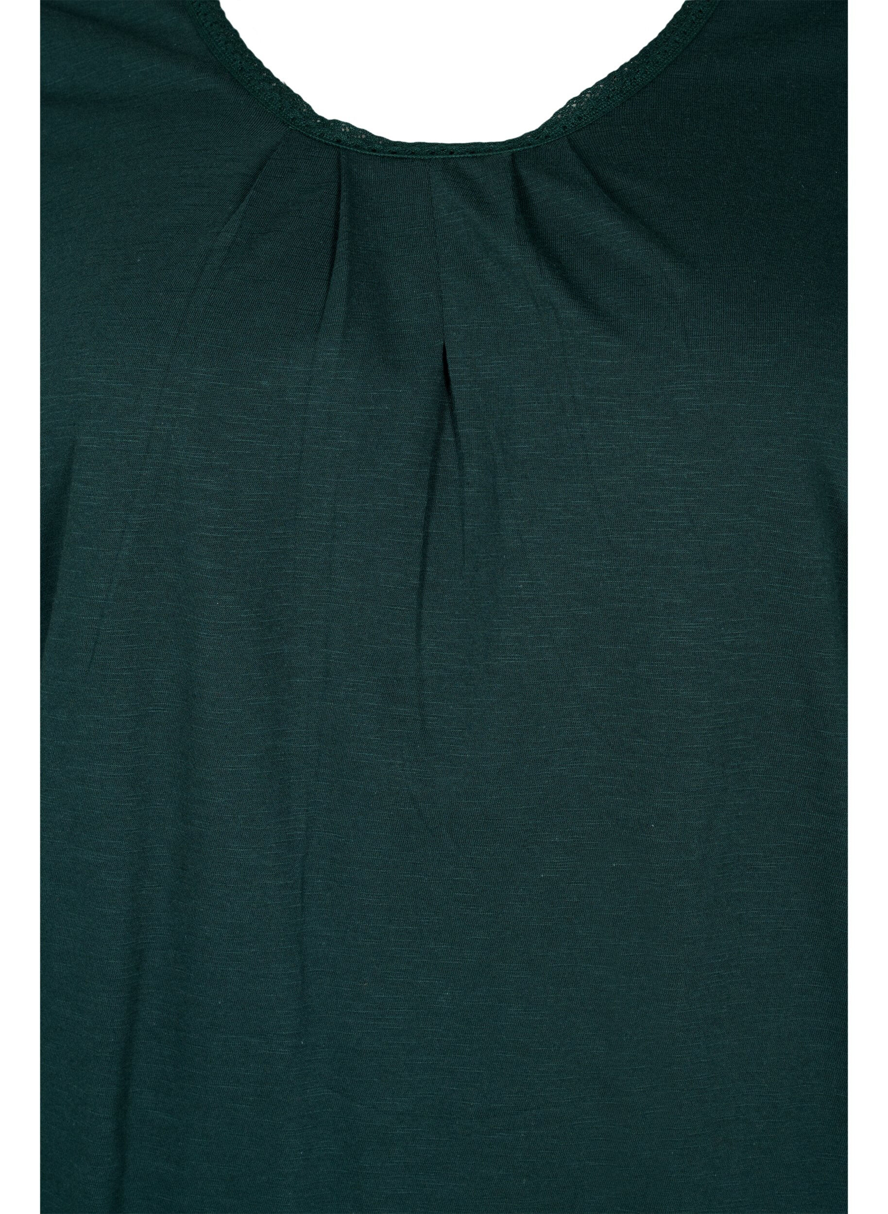 ZizziKatoenen blouse met 3/4 mouwen, Scarab, Packshot image number 2