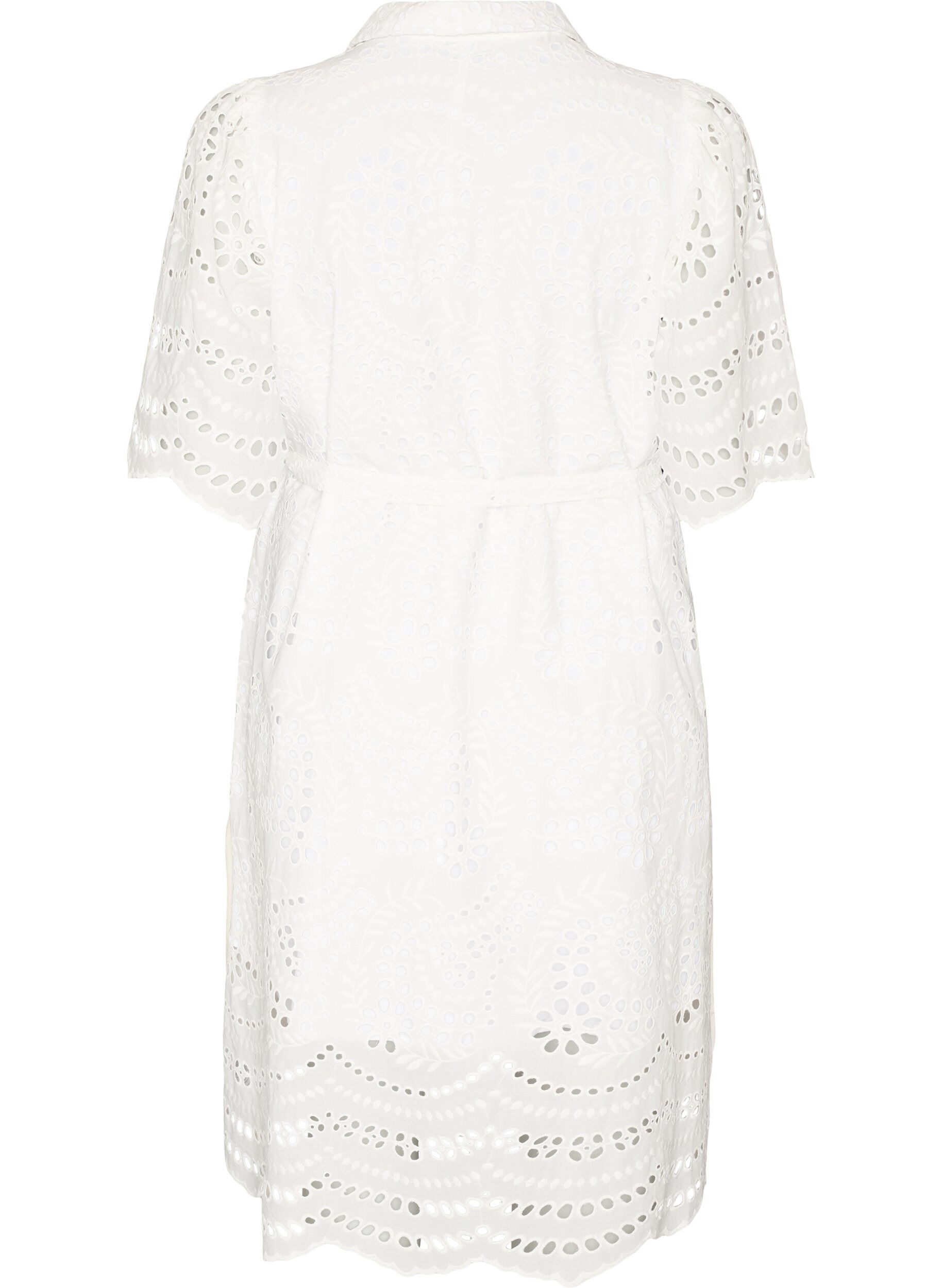 ZizziRobe chemise en broderie anglaise avec une ceinture &agrave; nouer, Blanc, Packshot image number 1