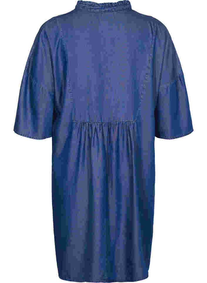 Robe à manches 3/4 en lyocell (TENCEL™), Blue denim, Packshot image number 1