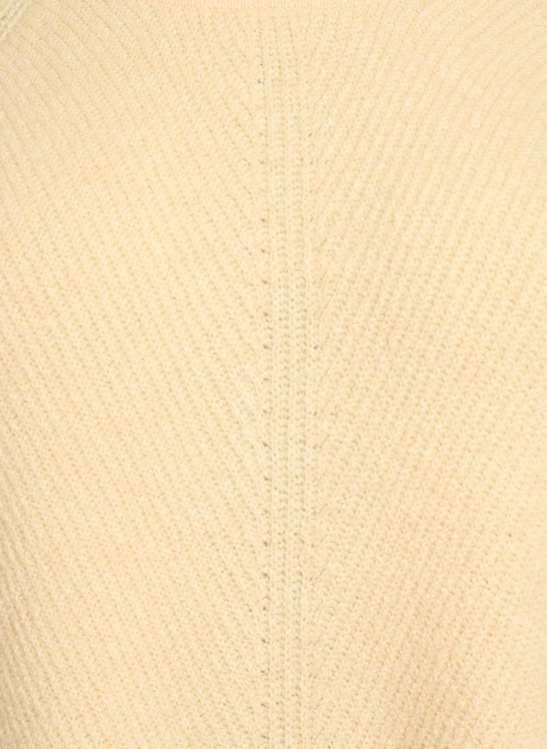 ZizziGebreide trui met diagonale structuur en raglanmouwen, Geel, Packshot image number 2