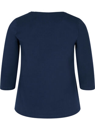T-shirt basique manches 3/4, Navy Blazer, Packshot image number 1