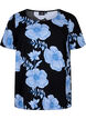 FLASH - Viscose blouse met korte mouwen en print, Zwart, Packshot image number 0