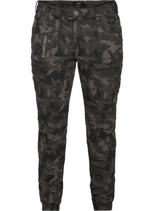 Pantalon cargo avec imprimé camouflage, Camouflage, Packshot image number 0