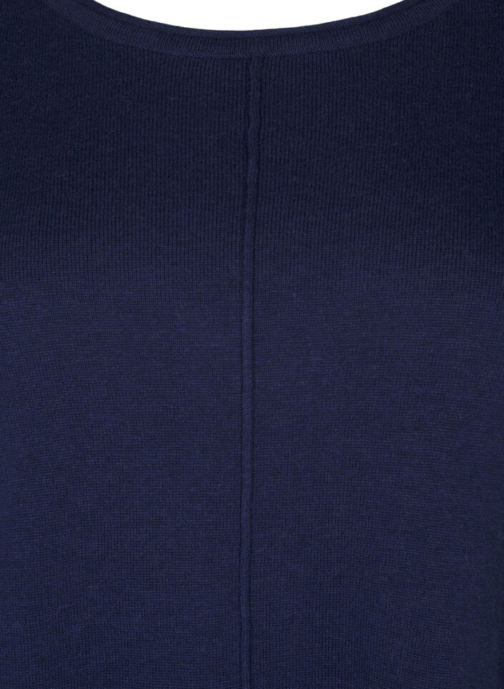 Blouse tricotée en mélange coton-viscose, Bleu, Packshot image number 2