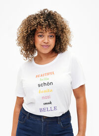 FLASH - T-shirt met motief, Bright White, Model