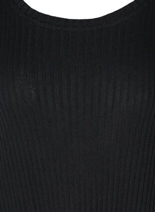 Robe côtelée manches 1/2, Black, Packshot image number 2