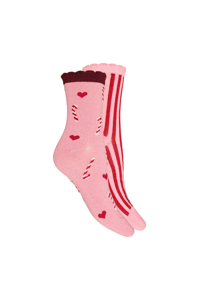 2-pack kerstsokken, Roze, Packshot image number 1