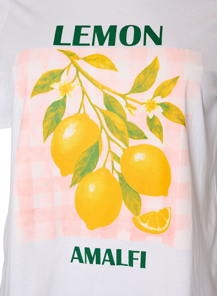 Katoenen T-shirt met print, Wit, Packshot