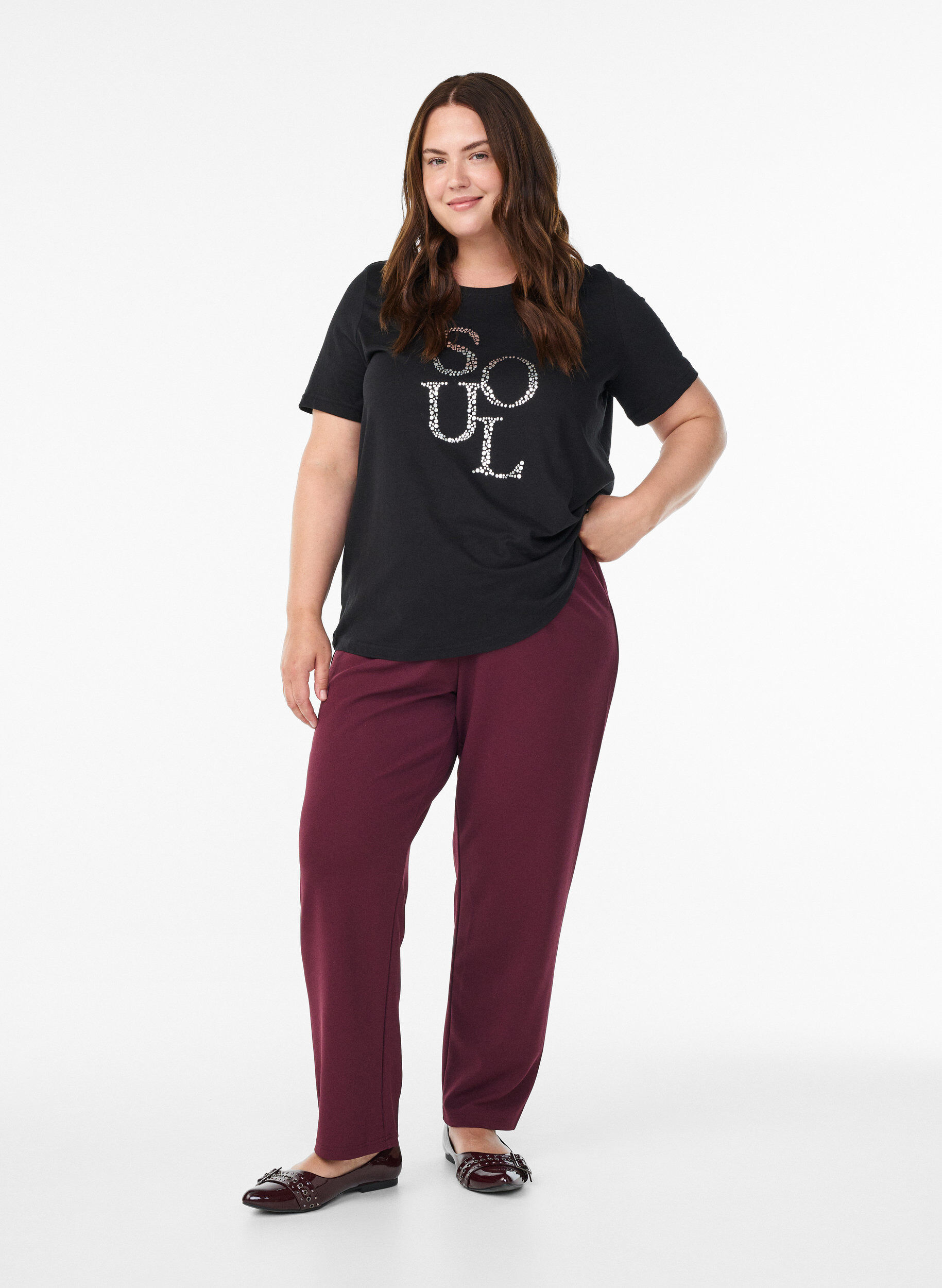 ZizziT-shirt met print, Zwart, Model image number 1