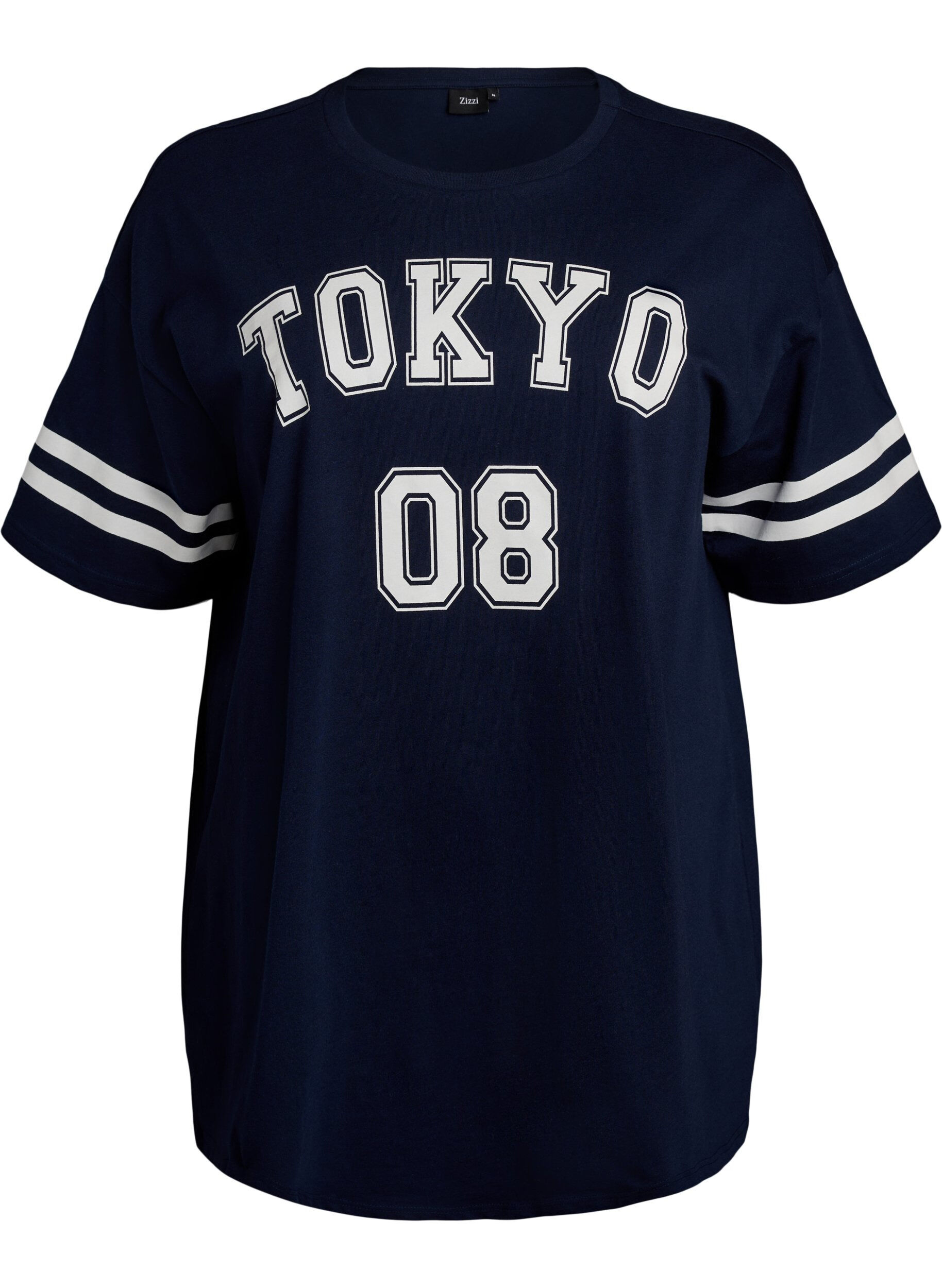 ZizziSportief oversized college T-shirt, Blauw, Packshot image number 0