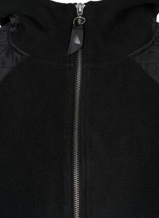 Veste polaire sportive avec capuche et poches, Black, Packshot image number 2