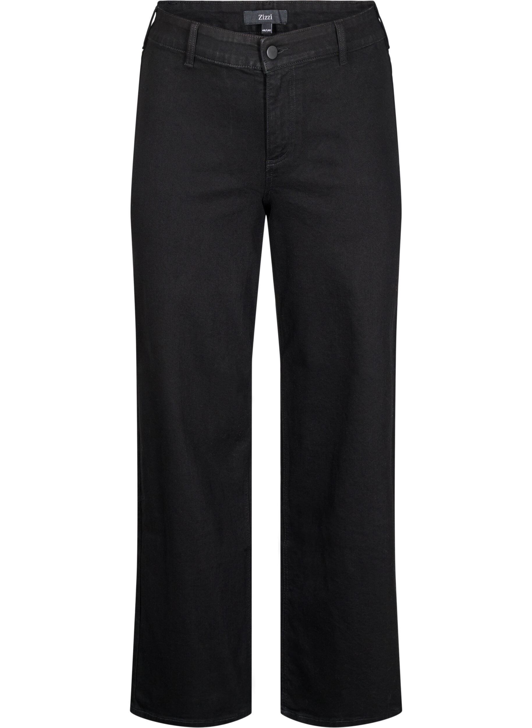 ZizziJeans met hoge taille en wijde pijpen, Zwart, Packshot image number 0