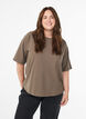 Blouse en jersey avec manches raglan 3/4, Marron, Model image number 0