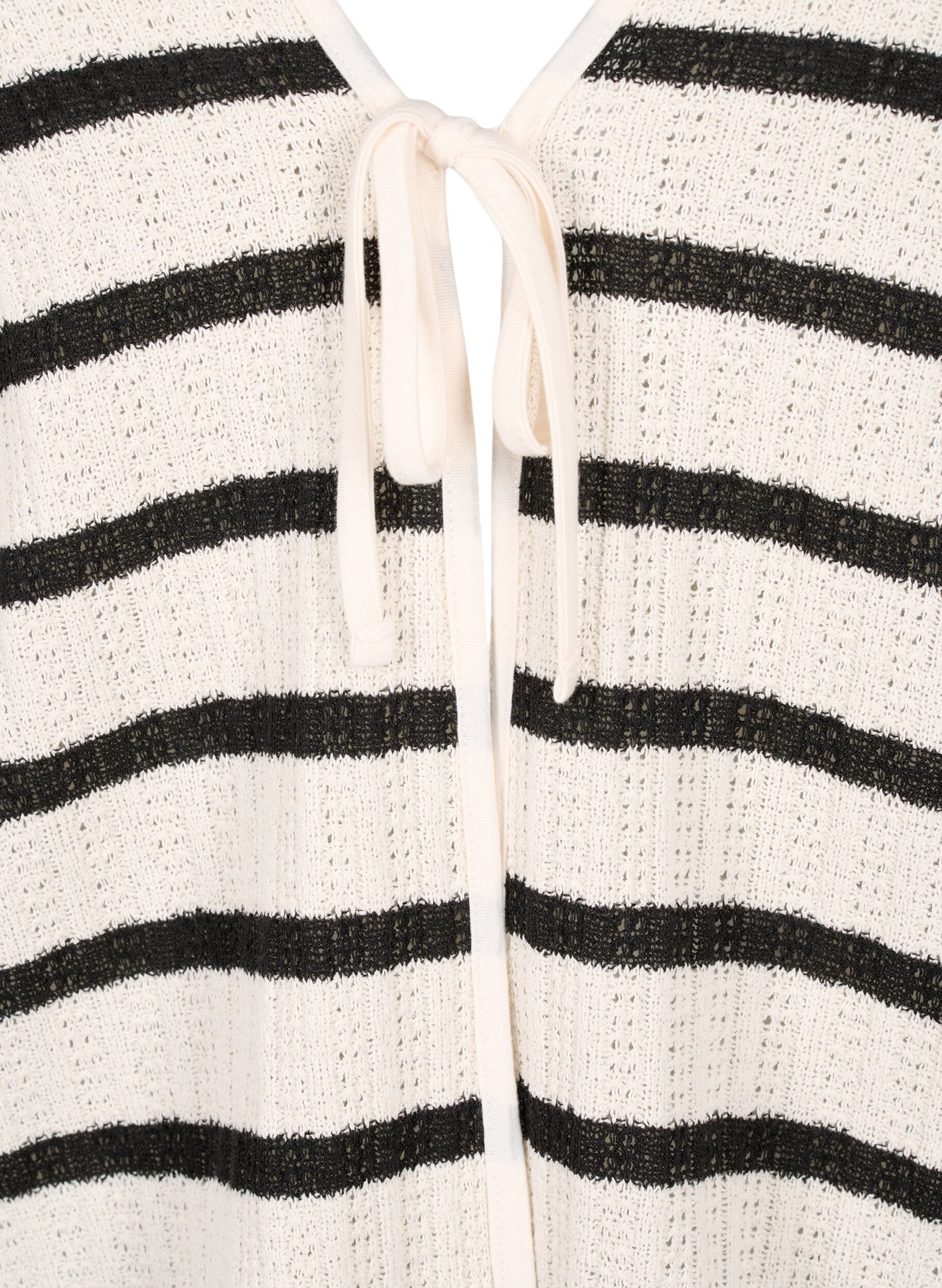 Zizzi Cardigan ray&eacute; avec cordon de serrage, Sand Black Stripe, Packshot image number 2