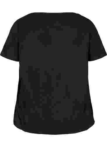 T-shirt en coton à manches courtes, Black, Packshot image number 1