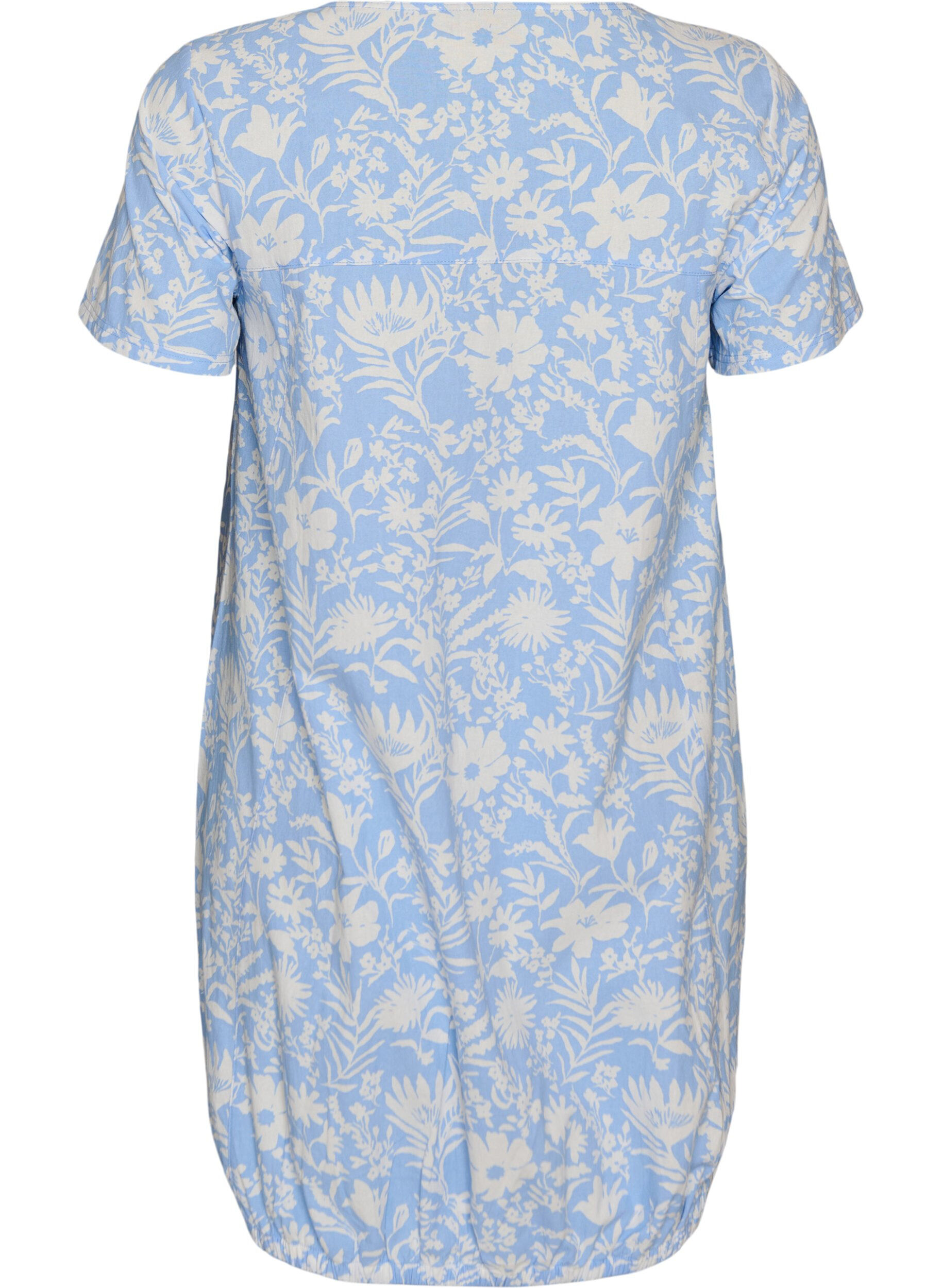 ZizziRobe en coton &agrave; manches courtes avec imprim&eacute;, Vanille, Packshot image number 1