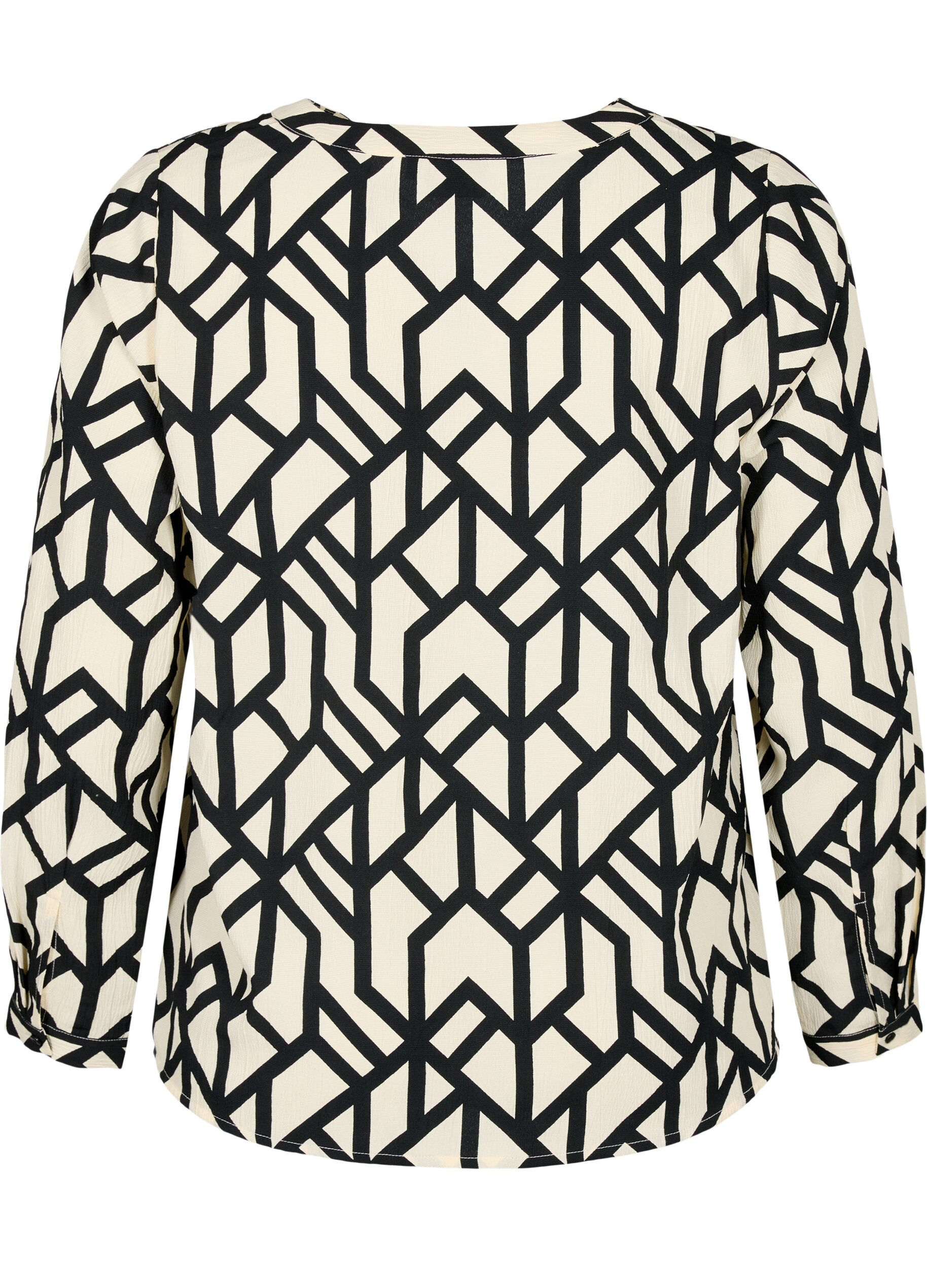 ZizziFLASH - Blouse met lange mouwen en print, Birch Black Graphic, Packshot image number 1