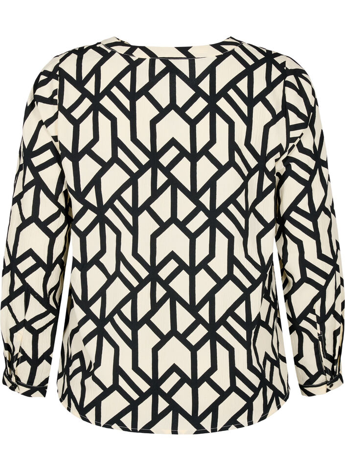 FLASH - Blouse met lange mouwen en print, Birch Black Graphic, Packshot image number 1