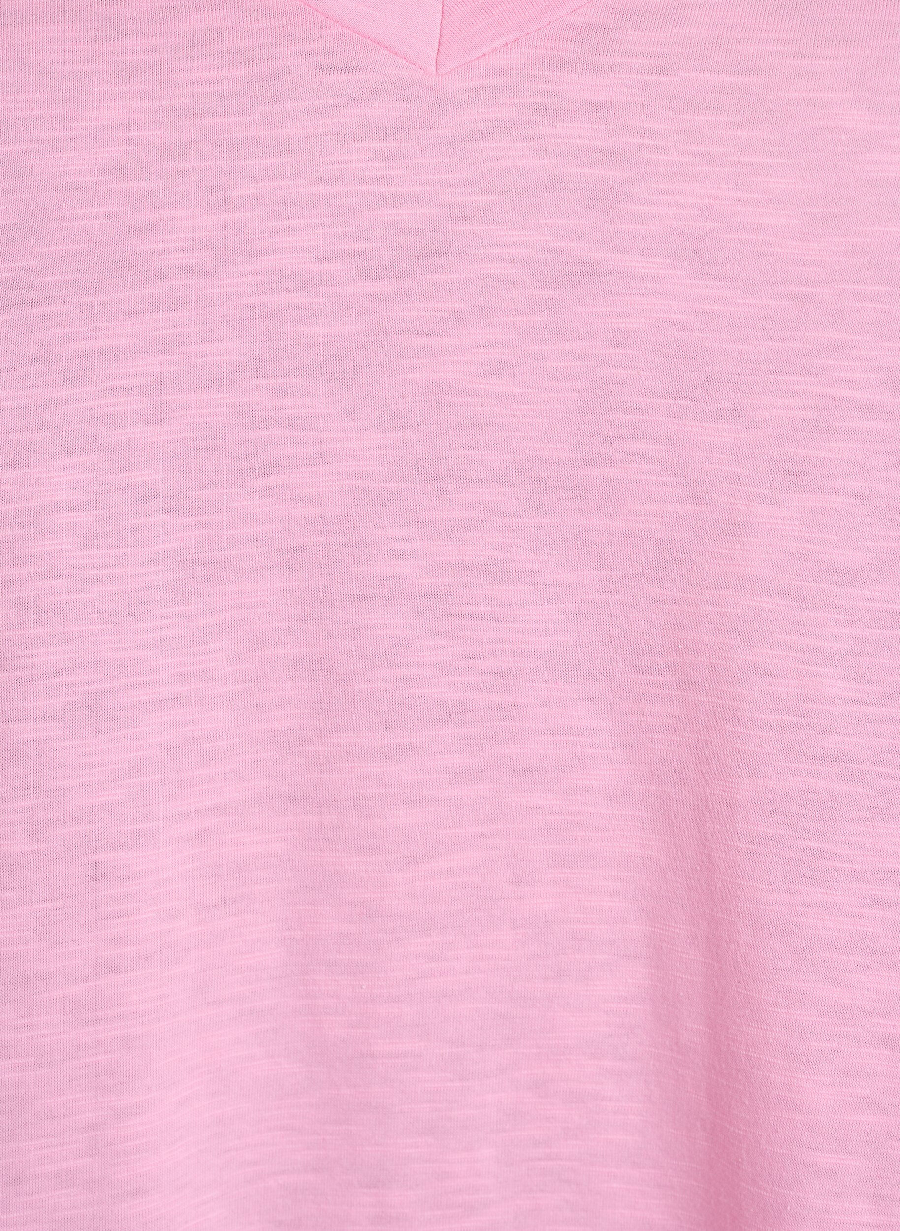 ZizziBasic t-shirt met korte mouwen en V-hals, Roze, Packshot image number 2