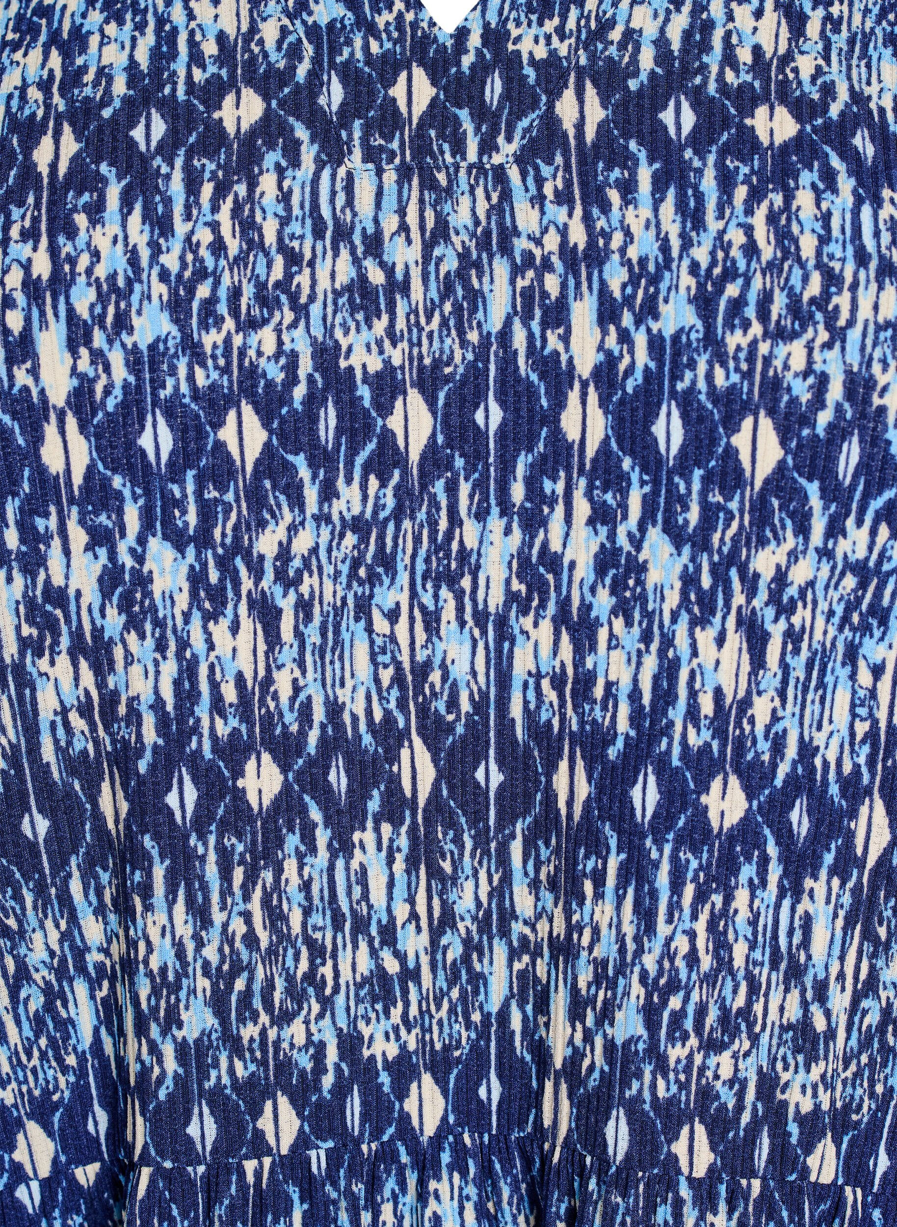 ZizziJurk met patroon en panelen, Blauw, Packshot image number 2