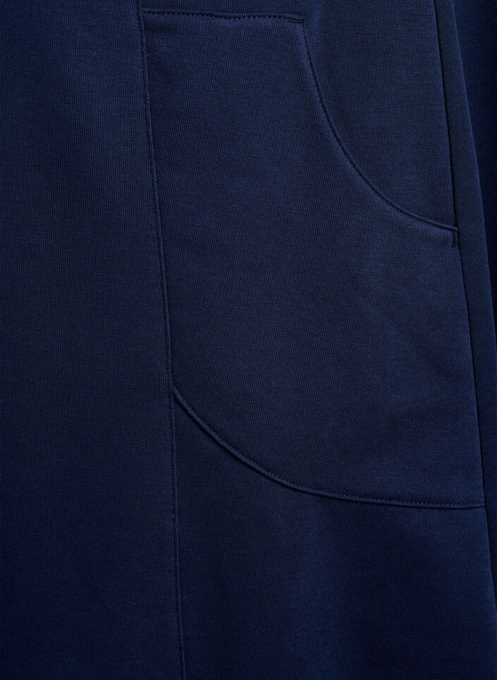 Jersey jurk met korte mouwen en zakken, Blauw, Packshot image number 3