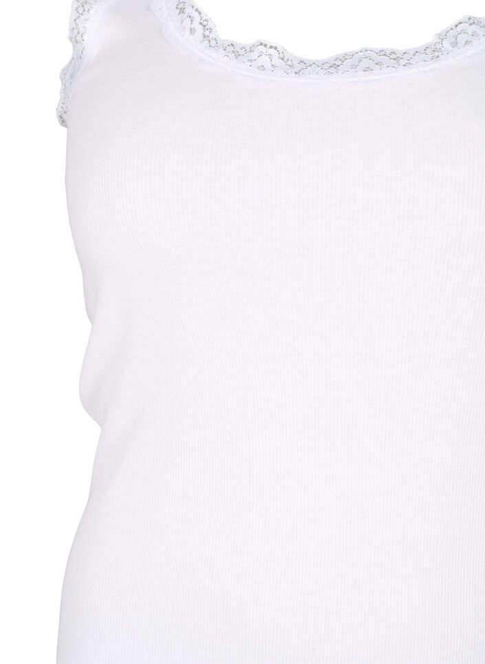 Top met kant, Wit, Packshot image number 2