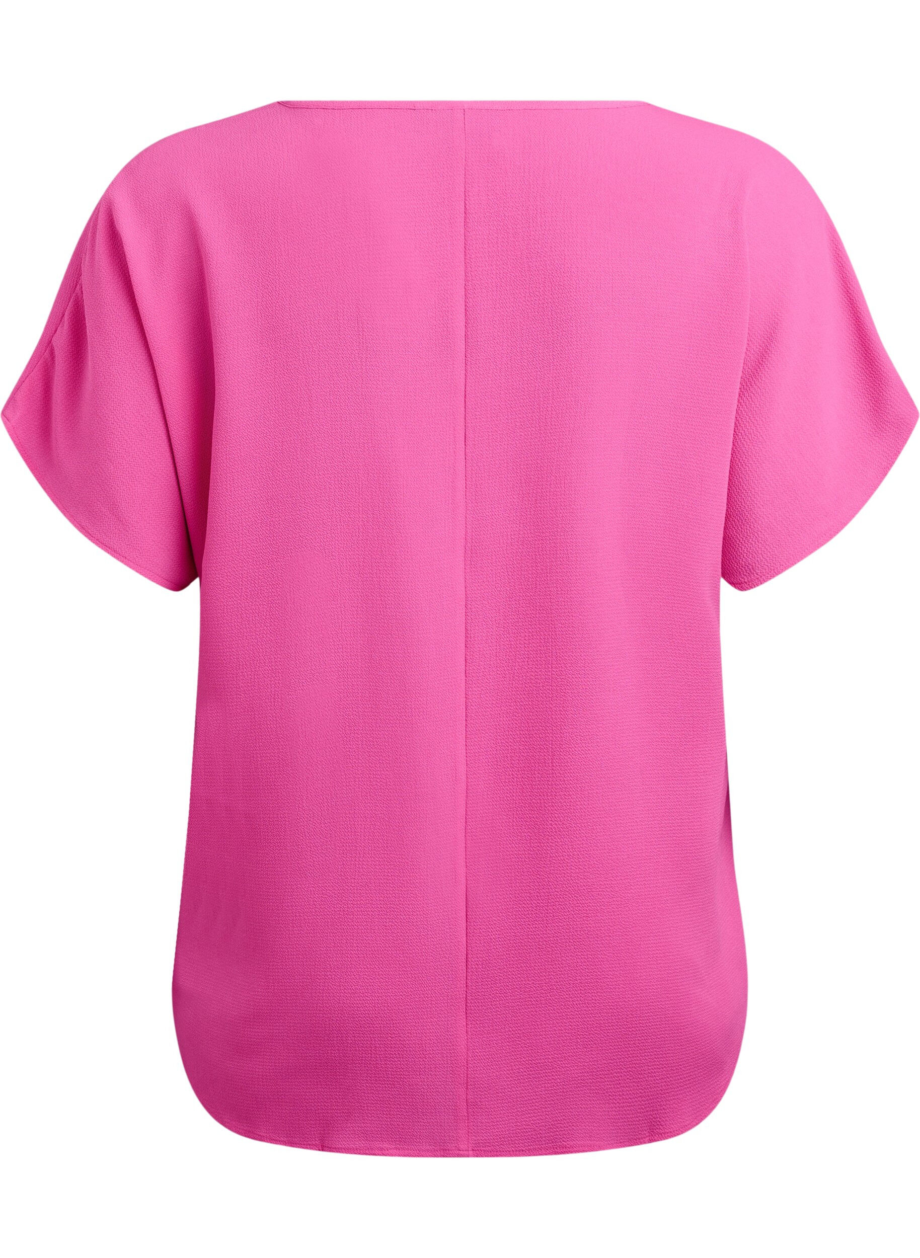 ZizziBlouse &agrave; manches courtes et encolure ronde, Rose, Packshot image number 1