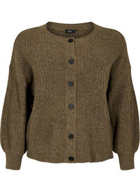 Cardigan tricoté côtelé avec boutons