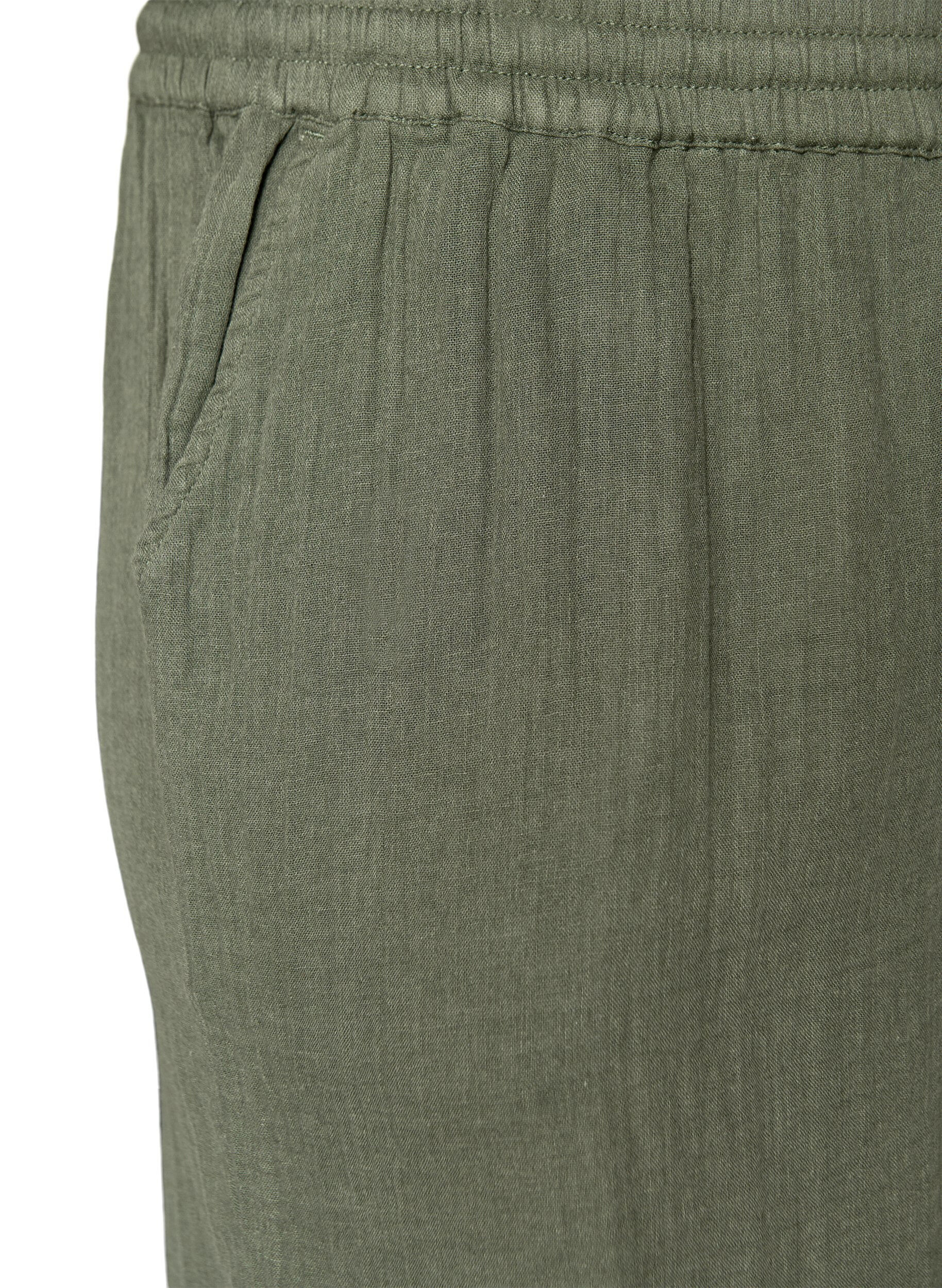 ZizziShort ample en mousseline de coton taille haute, Vert, Packshot image number 2