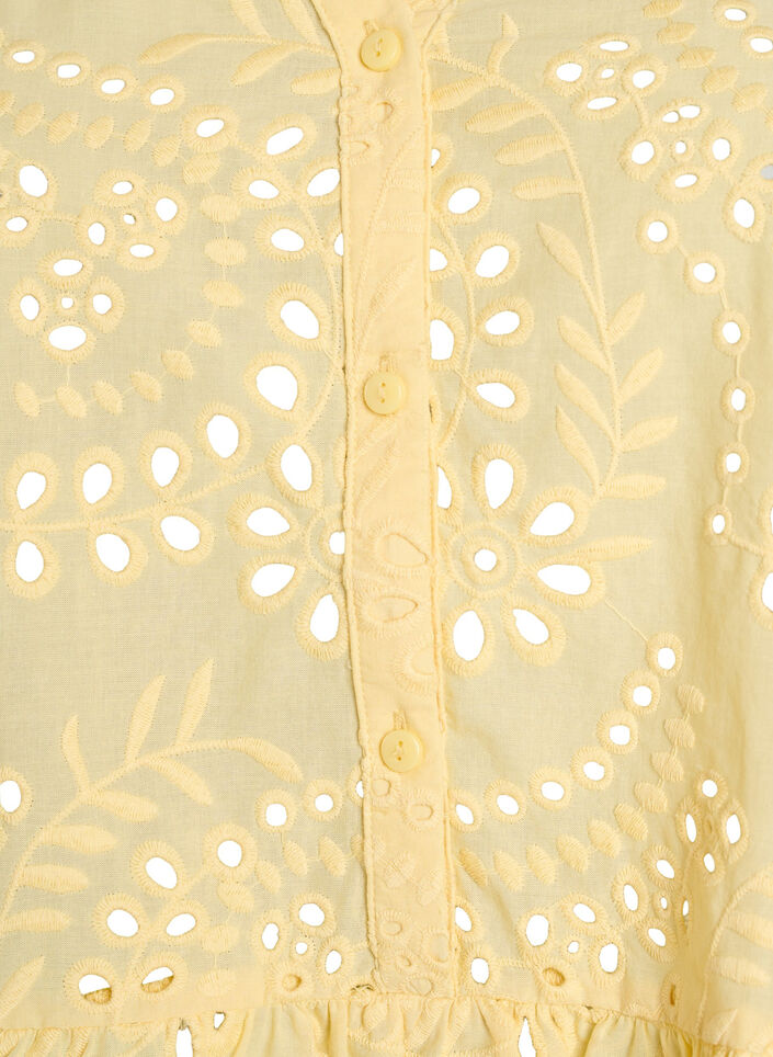 Blouse sans manches en broderie anglaise avec volants, Jaune clair, Packshot image number 2