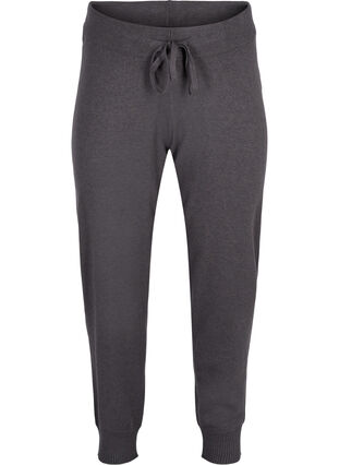 Pantalon en maille avec cordon de serrage , Dark Grey Melange, Packshot image number 0