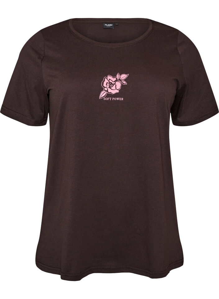 T-shirt met print, Bruin, Packshot image number 0