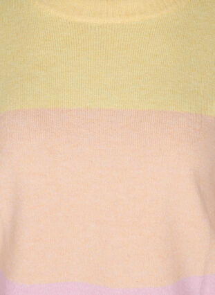 Pull en tricot rayé à encolure ronde, Pale Banana Comb, Packshot image number 2