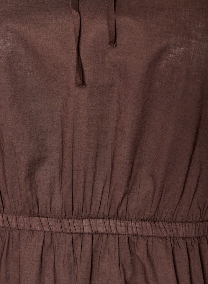 Blouse en coton avec lien &agrave; nouer et taille &eacute;lastiqu&eacute;e, Marron, Packshot image number 2
