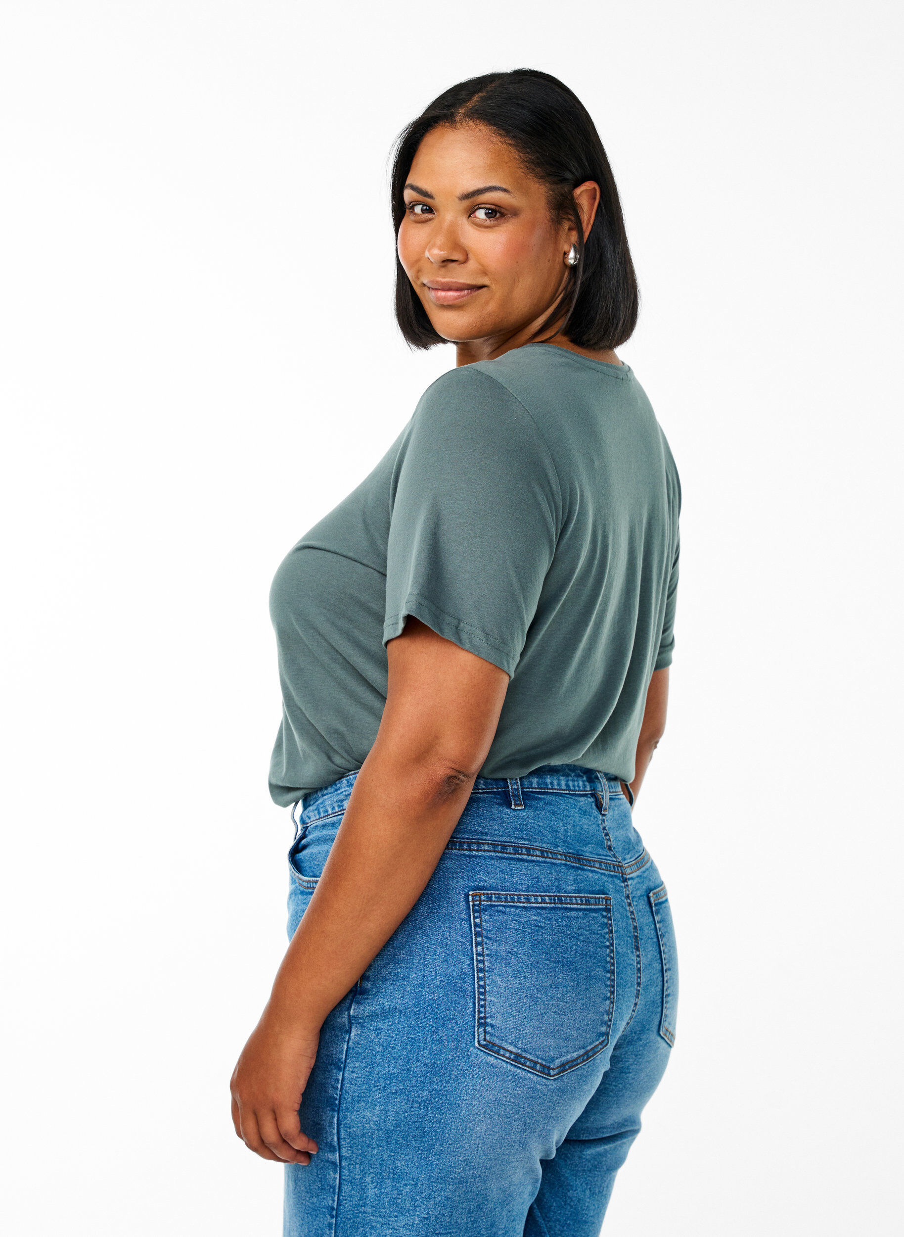 ZizziFLASH - T-shirt met motief, Groen, Model image number 2