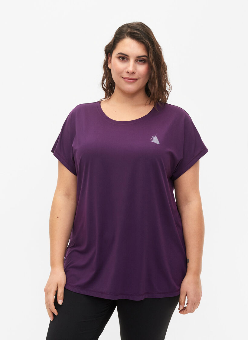 Trainings T-shirt met korte mouwen, Purple Pennant, Model image number 0