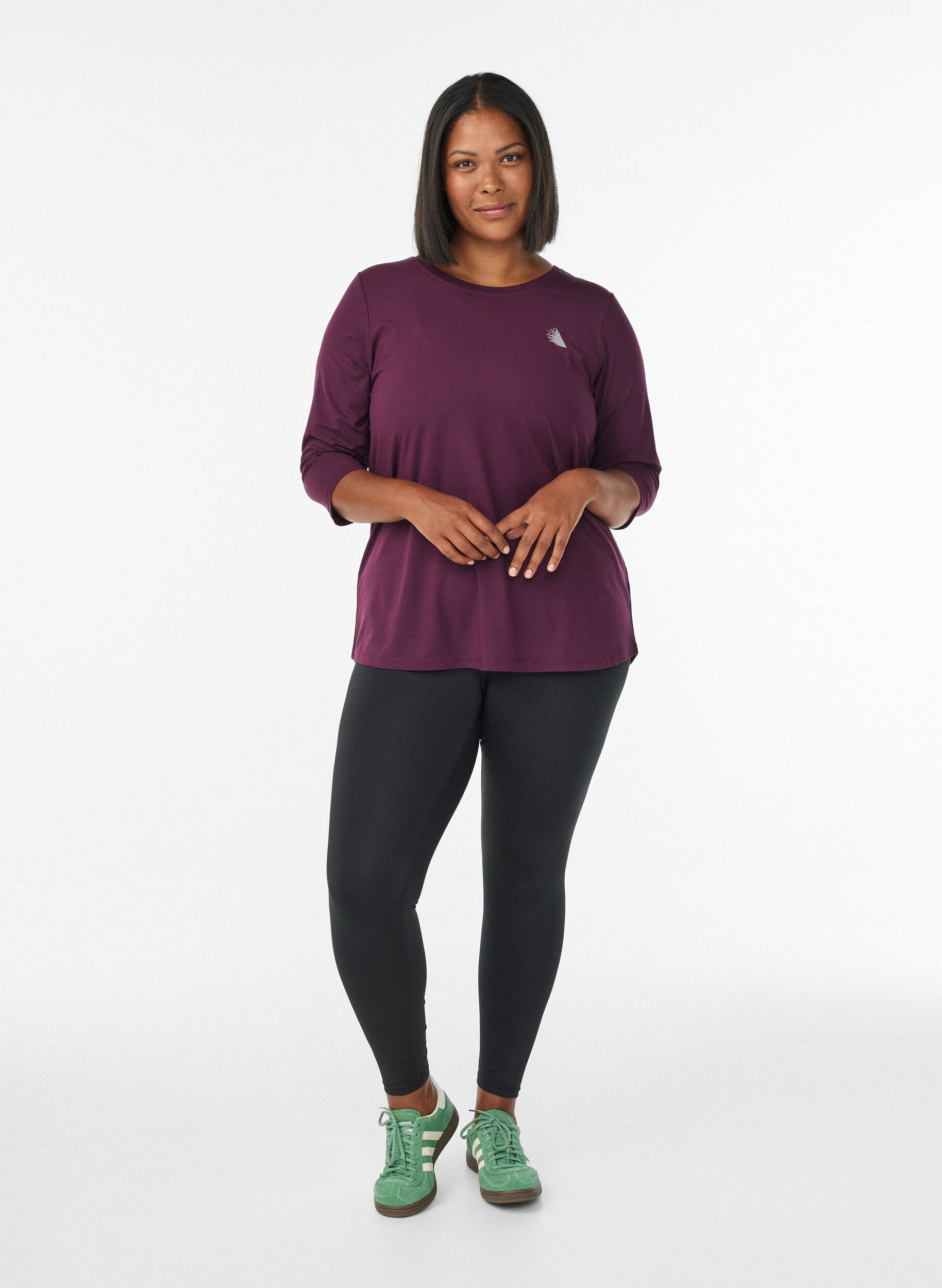 ZizziTraining blouse met 3/4 mouwen, Paars, Model image number 1