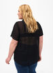 Overhemdblouse met korte mouwen en ruches, Black, Model image number 1