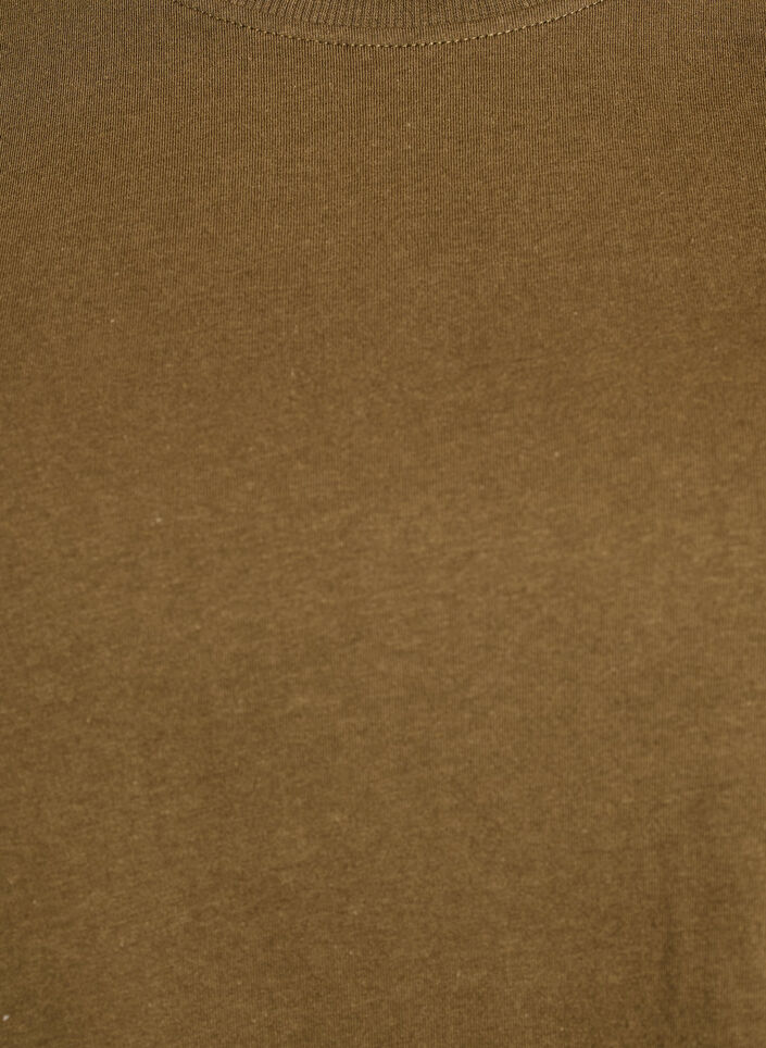 Basic katoenen T-shirt met ronde hals, Groen, Packshot image number 2