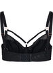 Soutien-gorge à motifs avec maille et cordons, Black, Packshot image number 1
