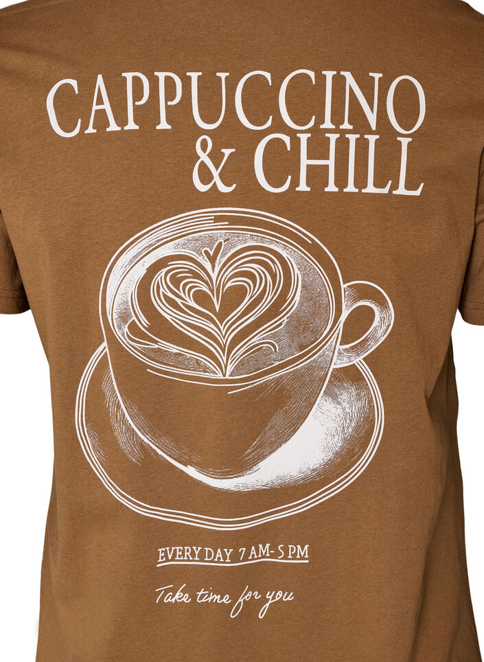 Katoenen T-shirt met print, Bruin, Packshot image number 3