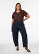 T-shirt en viscose avec strass, Marron, Model image number 1