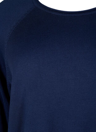 Gebreide blouse van viscose met 3/4 mouwen, Navy Blazer, Packshot image number 2