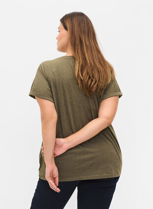 T-shirt à manches courtes avec broderie anglaise, Ivy Green Mel., Model image number 1
