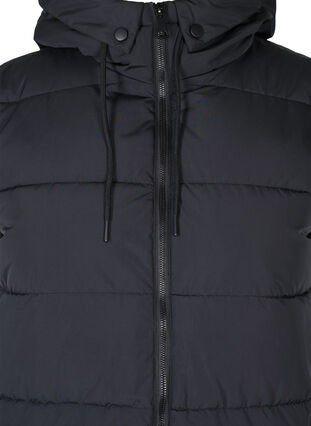 Gilet long avec capuche et poches, Black, Packshot image number 2