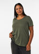 Effen basic T-shirt van katoen, Groen, Model image number 0