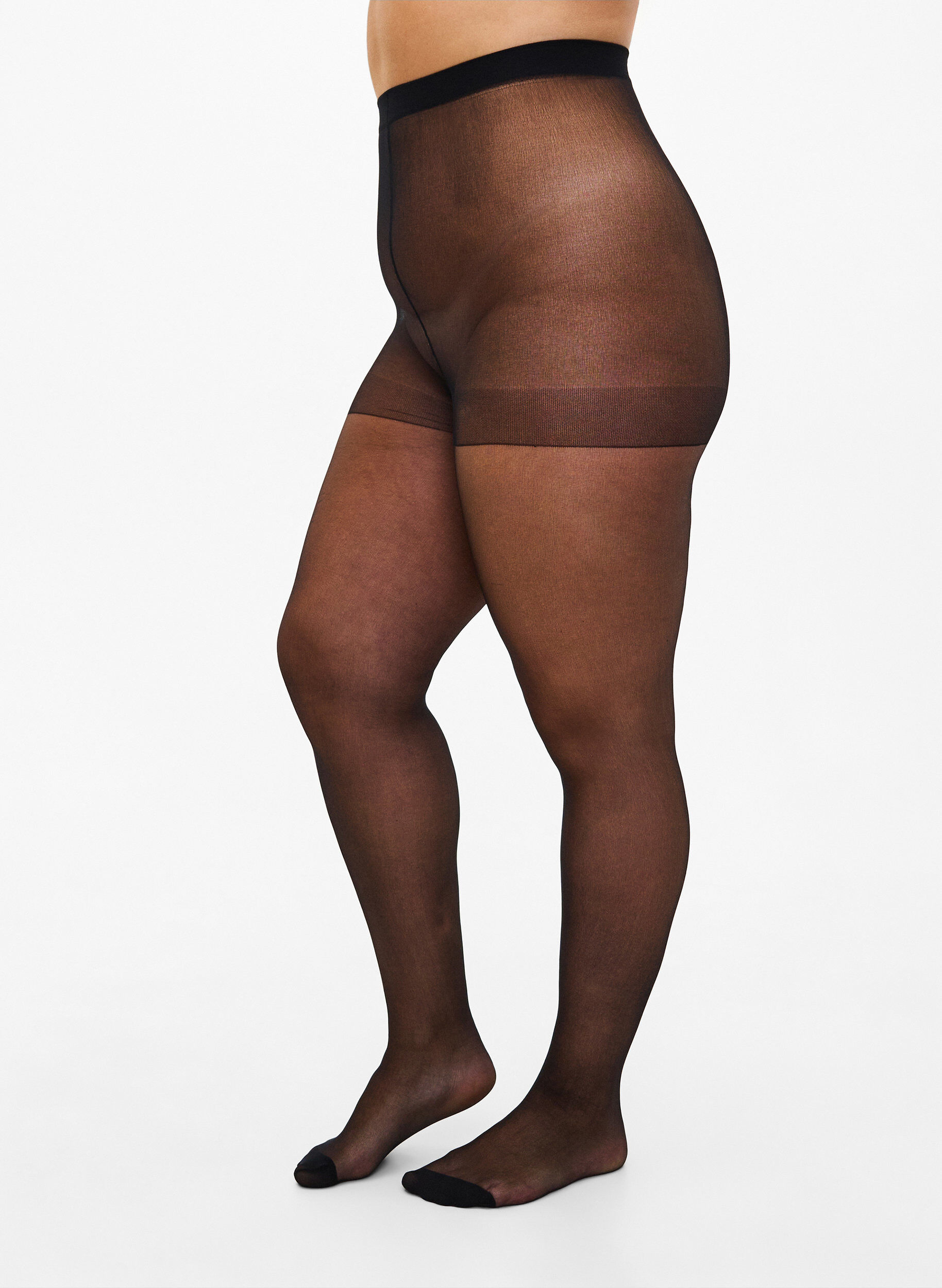 2-pak panty's in 20 denier, Zwart, Model